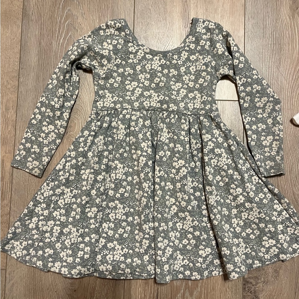Jamie Kay Floral Cream and Gray Kids Dress